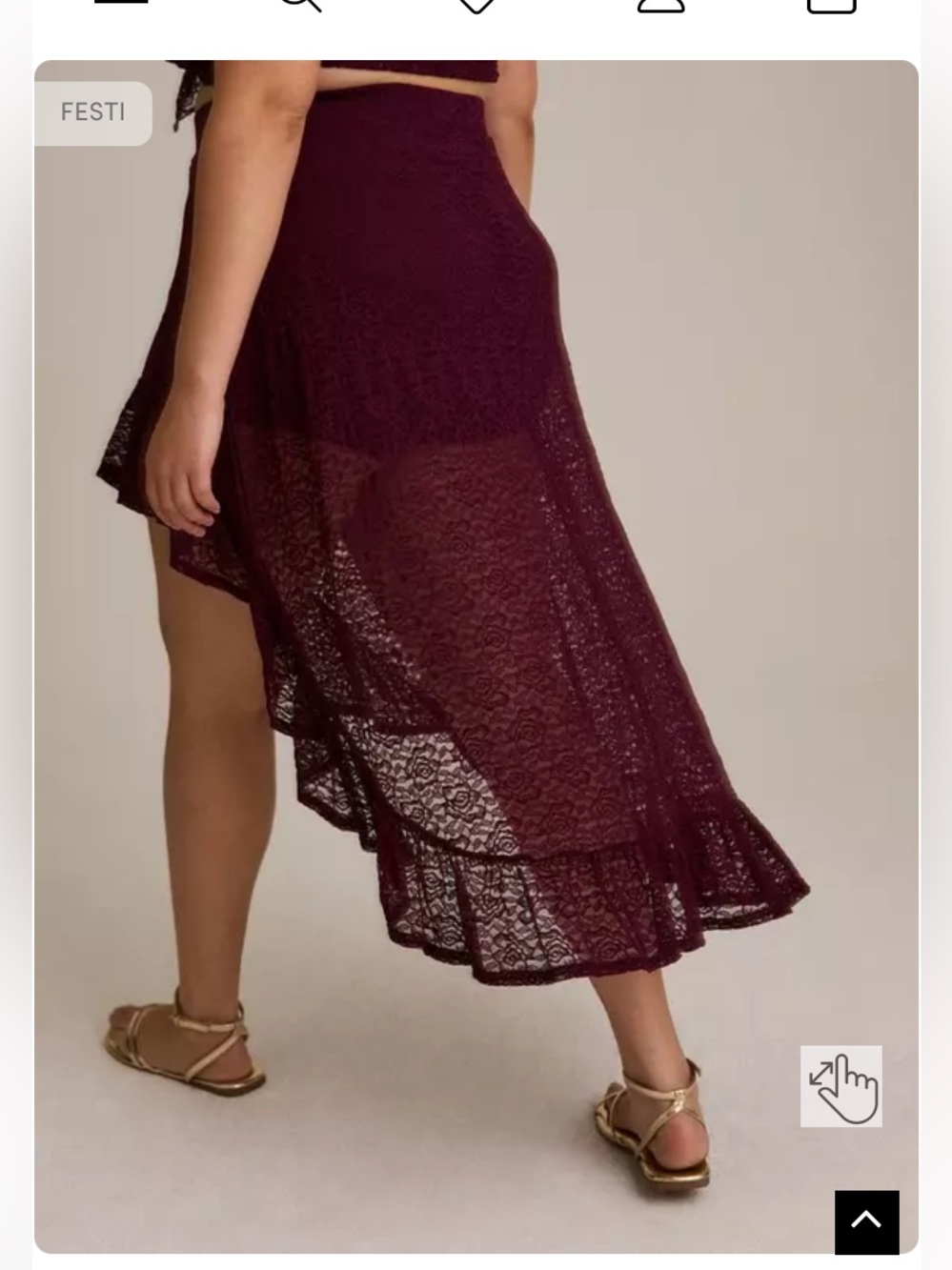 Torrid Festi Asymmetrical Lace Skirt 1X NWT - Picture 3 of 5